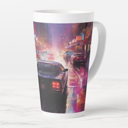 Dynamische Cityscape Racing Latte Mok (Rechterhoek)