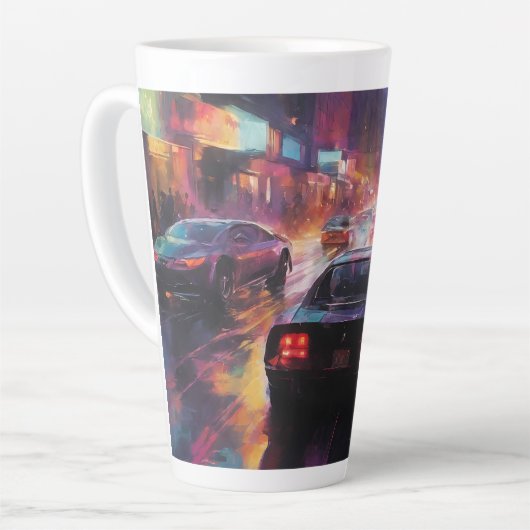 Dynamische Cityscape Racing Latte Mok (Linkerhoek)