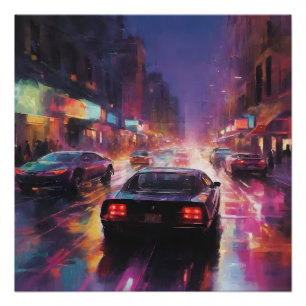 Dynamische Cityscape Racing Perfect Poster