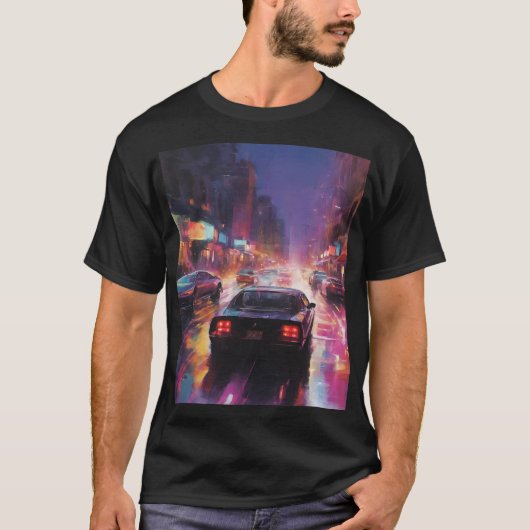 Dynamische Cityscape Racing T-shirt (Voorkant)