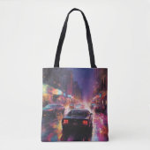 Dynamische Cityscape Racing Tote Bag (Voorkant)