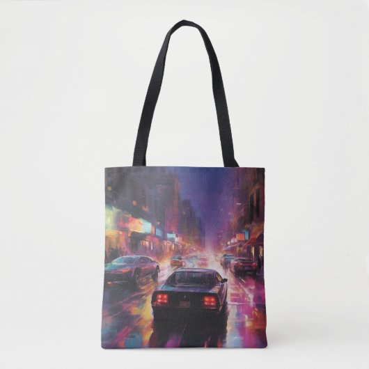 Dynamische Cityscape Racing Tote Bag (Voorkant)