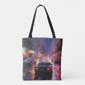 Dynamische Cityscape Racing Tote Bag (Achterkant)