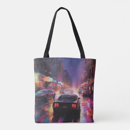 Dynamische Cityscape Racing Tote Bag (Achterkant)