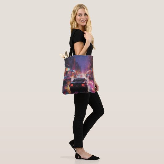 Dynamische Cityscape Racing Tote Bag (Op model)
