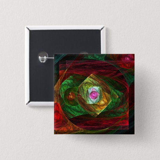 Dynamische connecties Abstracte Art Button (vierka (Voorkant /achterkant)