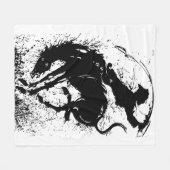 Dynamische Cowboy Rodeo Silhouet Kunst Fleece Deken (Voorkant (Horizontaal))