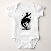 Dynamische Cowboy Rodeo Silhouet Kunst Romper (Voorkant)