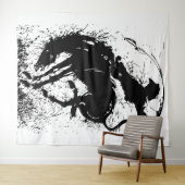 Dynamische Cowboy Rodeo Silhouet Kunst Wandkleed (In Situ (horizontaal))