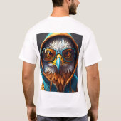 Dynamische Crystal Eagle embleem op een T-shirt. T-shirt (Achterkant)