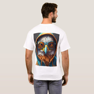 Dynamische Crystal Eagle embleem op een T-shirt. T-shirt