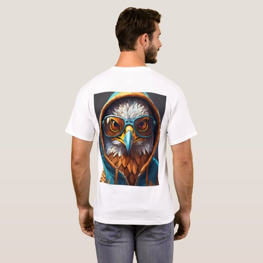 Dynamische Crystal Eagle embleem op een T-shirt. T-shirt (Achterkant volledig)