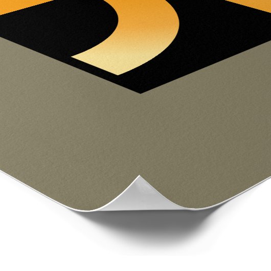 Dynamische curven: minimalistisch Sinaasappel op z Poster (Hoek)