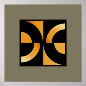 Dynamische curven: minimalistisch Sinaasappel op z Poster (Voorkant)