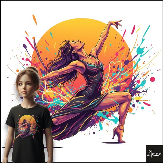Dynamische Danser Neon Jurk Spatart