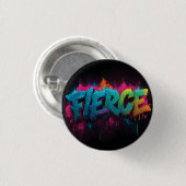 Dynamische digitale straat kunst met het woord Fie Ronde Button 3,2 Cm (Voorkant /achterkant)