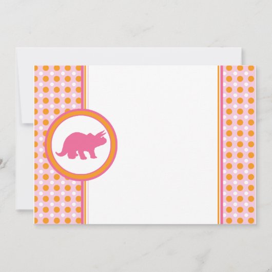 Dynamische Dino {0290} Roze Uitnodiging (Voorkant)
