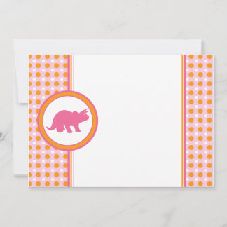 Dynamische Dino {0290} Roze Uitnodiging