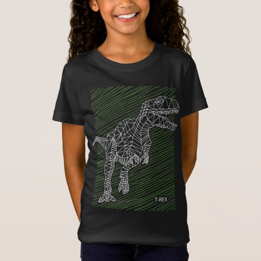 Dynamische Dino: T-Rex illustratielijnen T-shirt (Voorkant)