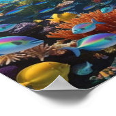 Dynamische dolfijnengroep en vissen - Levendig kor Poster (Hoek)