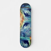 Dynamische Dolphin Ocean Wave geschilderd skateboa Persoonlijk Skateboard (Voorkant)