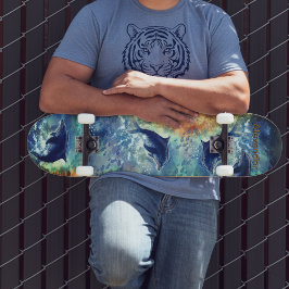 Dynamische Dolphin Ocean Wave geschilderd skateboa Persoonlijk Skateboard