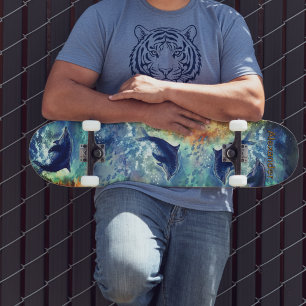 Dynamische Dolphin Ocean Wave geschilderd skateboa Persoonlijk Skateboard