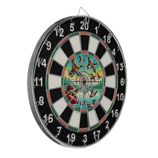 Dynamische Ducks in Flight Design Dartbord (Voorkant Links)