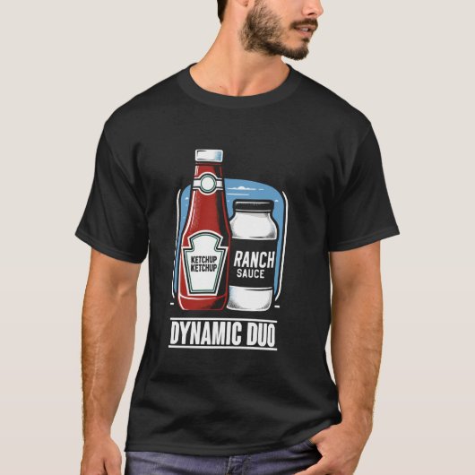 Dynamische Duo Ketchup Ranch Dressing Condiment Vo T-shirt (Voorkant)