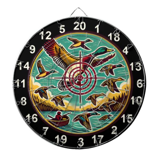 Dynamische eenden boven waterontwerp dartbord (Voorkant)