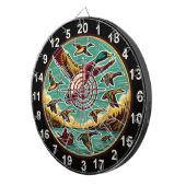 Dynamische eenden boven waterontwerp dartbord (Voorkant Rechts)