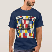 Dynamische en kleurrijke Piet Mondriaan T-shirt (Voorkant)