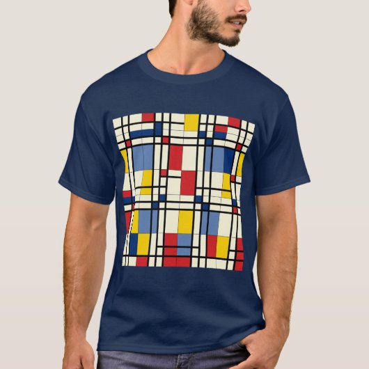 Dynamische en kleurrijke Piet Mondriaan T-shirt (Voorkant)