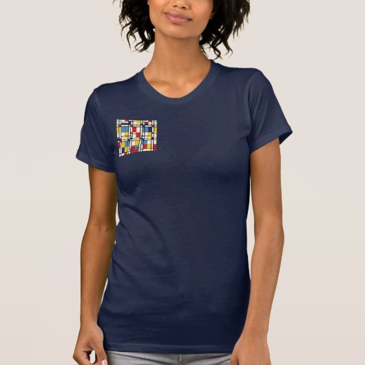 Dynamische en kleurrijke Piet Mondriaan T-shirt (Voorkant)