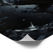 Dynamische en opvallende Solid Black Game Rooster  Poster (Hoek)