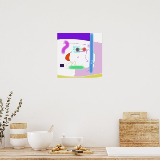 Dynamische en speelse scène poster (Keuken)