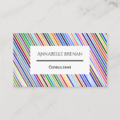 Dynamische Eye Catching Kleurrijke Pinstripes Visitekaartje (Voorkant)