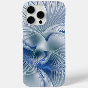 Dynamische Fantasie Abstract Blau Tinten Fractal K iPhone 15 Pro Max Hoesje