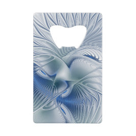 Dynamische Fantasie Abstract Blau Tinten Fractal K Creditkaart Flessenopener