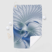 Dynamische Fantasie Abstract Blau Tinten Fractal K Golfhanddoek (Insitu)
