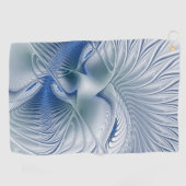 Dynamische Fantasie Abstract Blau Tinten Fractal K Golfhanddoek (Horizontaal)