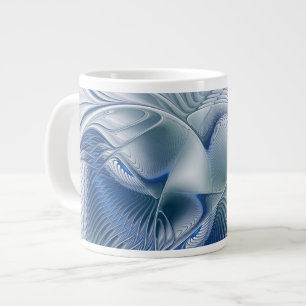 Dynamische Fantasie Abstract Blau Tinten Fractal K Grote Koffiekop