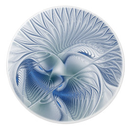 Dynamische Fantasie Abstract Blau Tinten Fractal K Keramische Knop