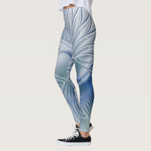Dynamische Fantasie Abstract Blau Tinten Fractal K Leggings