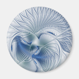 Dynamische Fantasie Abstract Blau Tinten Fractal K Magneet