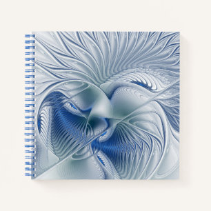 Dynamische Fantasie Abstract Blau Tinten Fractal K Notitieboek
