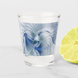 Dynamische Fantasie Abstract Blau Tinten Fractal K Shot Glas