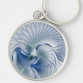 Dynamische Fantasie Abstract Blau Tinten Fractal K Sleutelhanger