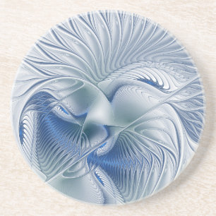 Dynamische Fantasie Abstract Blau Tinten Fractal K Zandsteen Onderzetter