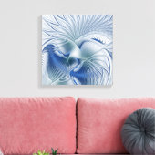 Dynamische Fantasie Abstracte Blau Tinten Fractal Canvas Afdruk (Insitu (Woonkamer))